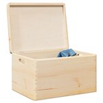 vidaXL Boîte en bois avec couvercle et poignées bois de pin massif