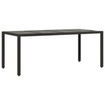 vidaXL Ensemble à manger de jardin et coussins 9 Pièces noir rotin verre