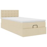 vidaXL Cadre de lit ottoman avec matelas crème 80x200 cm tissu