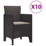 vidaXL Ensemble de salle à manger pour jardin 11 Pièces Marron et Taupe