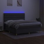 vidaXL Sommier à lattes de lit et matelas et LED Gris foncé 160x200 cm