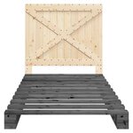 vidaXL Cadre de lit sans matelas gris 100x200 cm bois massif de pin