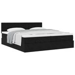 VidaXL Cadre de lit ottoman avec matelas noir 160x200 cm velours