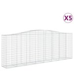vidaXL Paniers à gabions arqués 5 Pièces 400x50x140/160 cm Fer galvanisé