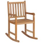vidaXL Chaise à bascule avec coussin gris Bois de teck solide