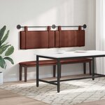 vidaXL Tête de lit suspendue Brun Brillant PU antique