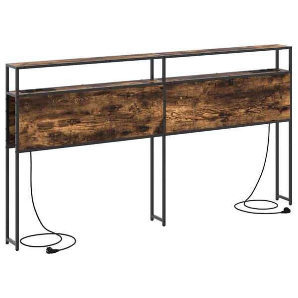 vidaXL Tête de lit de rangement Chêne fumé 200 cm Bois d'ingénierie