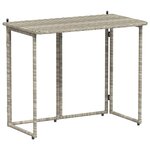 VidaXL Table de jardin pliante gris clair 90 x 51 x 75 cm polyrotin