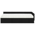 vidaXL Cadre de lit d'angle avec matelas 2 pc Noir 80 x 200 cm tissu
