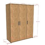 Ensemble SAM - Lit + chevet + armoire 3P