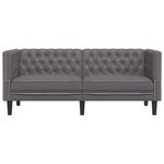 vidaXL Canapé à 2 places Chesterfield gris similicuir