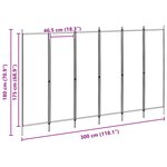 vidaXL Paravent à 6 panneaux Beige 300 x 180 cm Tissu