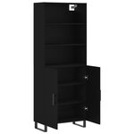 vidaXL Buffet haut Noir 69 5x34x180 cm Bois d'ingénierie