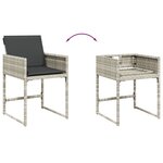 vidaXL Ensemble à manger de jardin et coussins 7 Pièces gris clair rotin