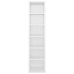 vidaXL Armoire à CD Blanc brillant 21x20x88 cm Bois d'ingénierie