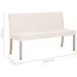 vidaXL Banc 139 5 cm Crème Similicuir
