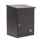 Boîte à colis moyenne 1 porte Noire à accès frontal Acier galvanisé SMART PARCEL BOX®