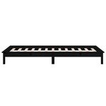 vidaXL Cadre de lit à LED sans matelas noir 75x190 cm bois massif