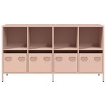 vidaXL Buffet rose 135x39x73 5 cm acier laminé à froid