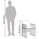 vidaXL Ensemble à manger de jardin coussins 7 Pièces noir résine tressée