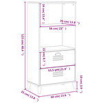 vidaXL Bibliothèque VIKEN gris anthracite 60x35x123 cm bois ingénierie