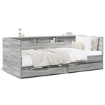 vidaXL Lit de jour et tiroirs sonoma gris 90x190 cm bois d'ingénierie