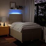 vidaXL Sommier à lattes de lit avec matelas Crème 120x200 cm Tissu