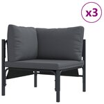 vidaXL Ensemble de canapé de jardin 6 Pièces Anthracite Acier