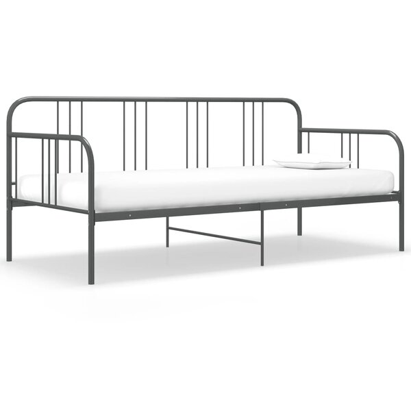 vidaXL Cadre de canapé-lit Gris Métal 90x200 cm