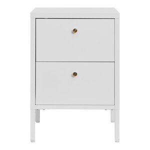Commode 2 tiroirs acier blanc 40 x 40 x 595 cm