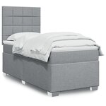 vidaXL Sommier à lattes de lit avec matelas gris clair 80x200 cm tissu