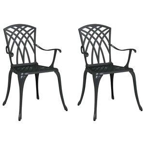 vidaXL Chaise de jardin 2 Pièces Noir 53 x 51 x 88 5cm Aluminium