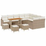 vidaXL Ensemble de canapé de jardin 13 Pièces Beige polyrotin