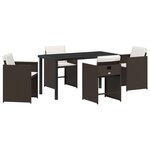 vidaXL Ensemble de salle à manger pour jardin 5 Pièces Marron polyrotin
