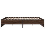 vidaXL Cadre de lit chêne marron 180x200 cm bois d'ingénierie et métal