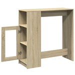 vidaXL Table de bar avec étagères chêne sonoma bois d'ingénierie
