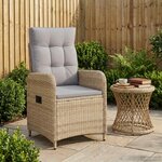 vidaXL Chaise de jardin inclinable Beige et Gris clair