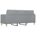 vidaXL Canapé à 3 places Gris clair 180 cm Tissu