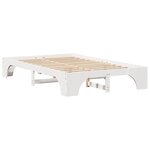 vidaXL Cadre de lit Blanc 135 x 190 cm Pin massif