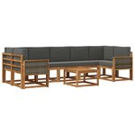 vidaXL Ensemble de canapés d'extérieur 6 pc Naturel et Anthracite