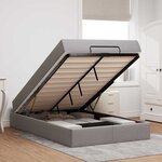 vidaXL Cadre de lit avec matelas Taupe 120 x 200 cm tissu