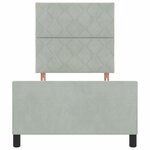 vidaXL Cadre de lit avec tête de lit Gris clair 90 x 190 cm Velours