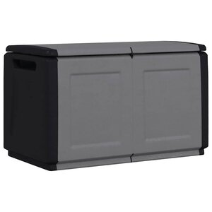 vidaXL Boîte de rangement de jardin 96x53x57 cm 230 L Gris foncé noir