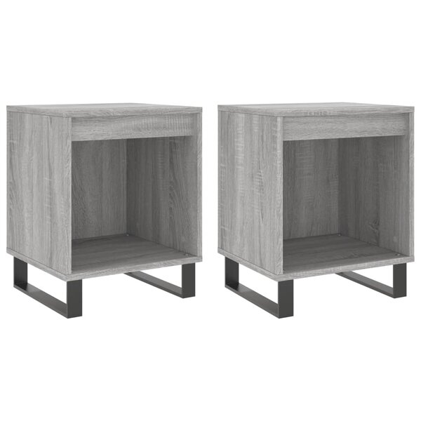vidaXL Tables de chevet 2 Pièces sonoma gris 40x35x50 cm bois ingénierie