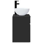 vidaXL Meuble de lavabo mural Noir 39 x 41 x 64 5 cm Bois d'ingénierie