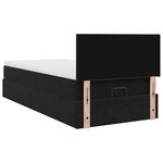 vidaXL Cadre de lit ottoman avec matelas noir 90x200 cm velours