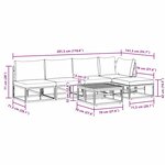 vidaXL Ensemble de canapé de jardin avec coussin 6 Pièces Noir Aluminium