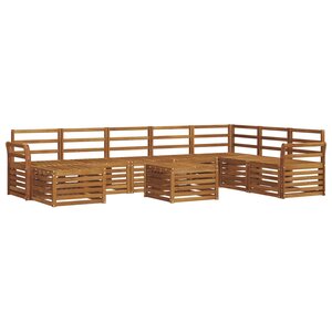 vidaXL Ensemble de canapés d'extérieur 9 pc Naturel