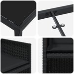 vidaXL Ensemble de salle à manger de jardin de 5 pièces avec coussins Noir Poly Rattan