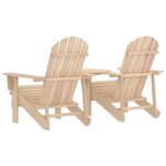 vidaXL Chaises de jardin Adirondack avec table bois de sapin solide